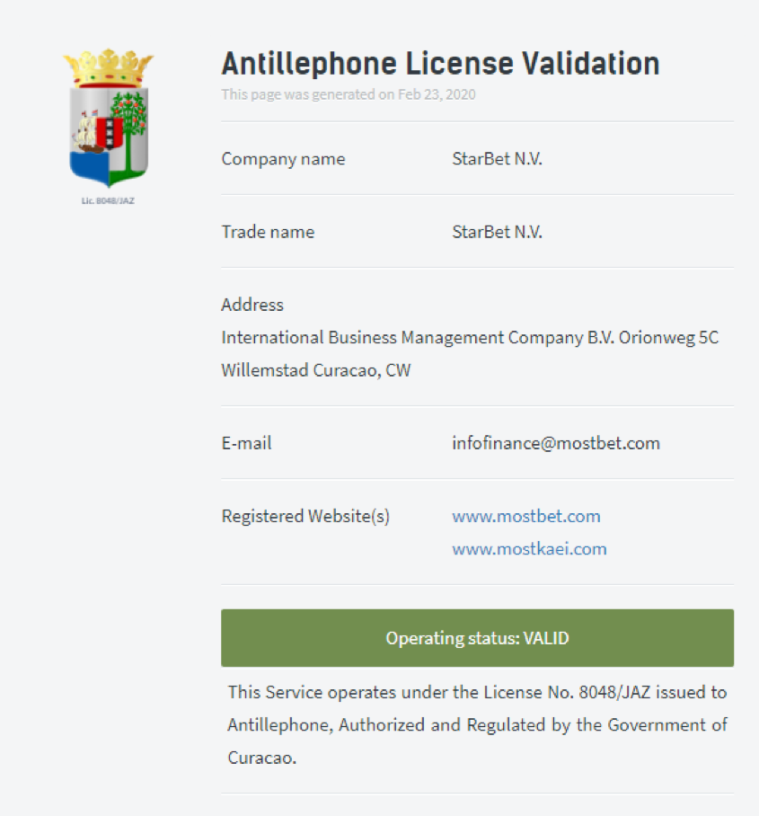 Curacao License