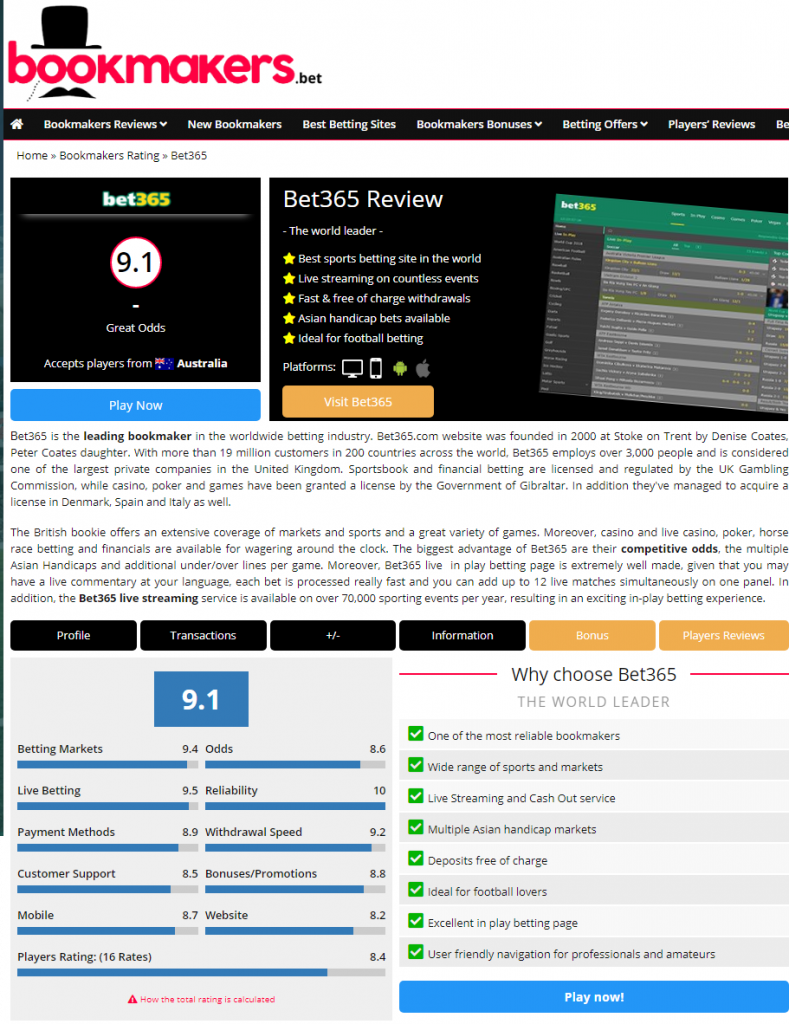 Independent bookmaker